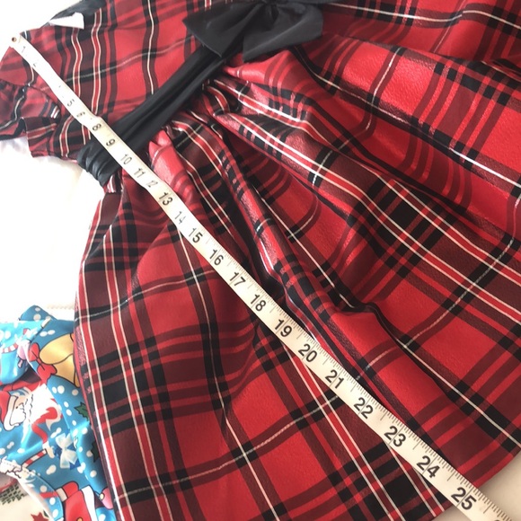 Bonnie Jean red plaid Christmas dress girls size 6 - Picture 9 of 9